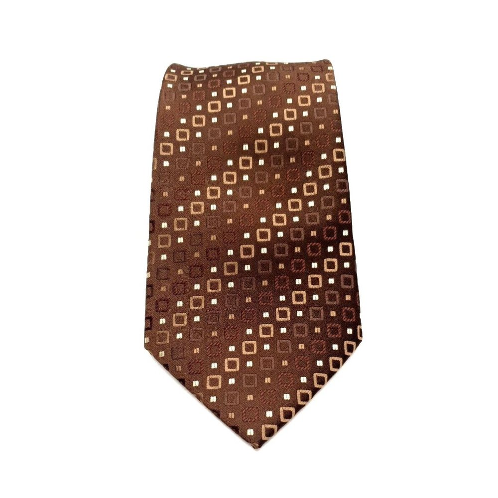 Nino Mori Mens Vintage Dress Tie 100% Microfiber Accessory Business Shirt Brown
